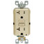 Ensemble de 1 prise GFCI ivoire 20 A à 125 Volts Levlock SmartlockPro