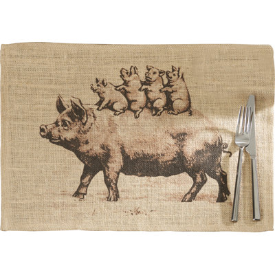 Haugan Jute Animals/Nature Square Placemat