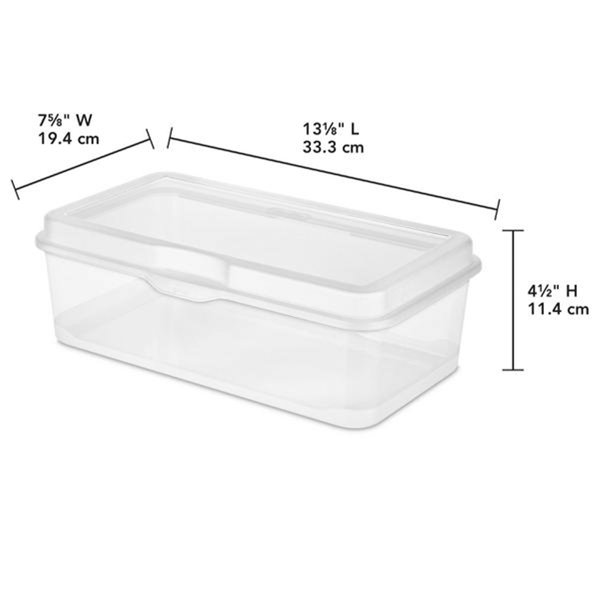 Sterilite Plastic Stacking FlipTop Latching Storage Box Container, Clear, 6  Pack 