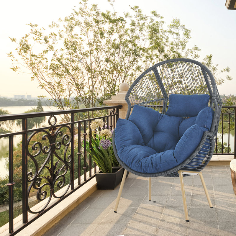 Hamac avec coussin Azuredee, Bleu, Gris foncé