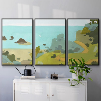 "Coastal Inlet III", peinture sur toile 3 pièces