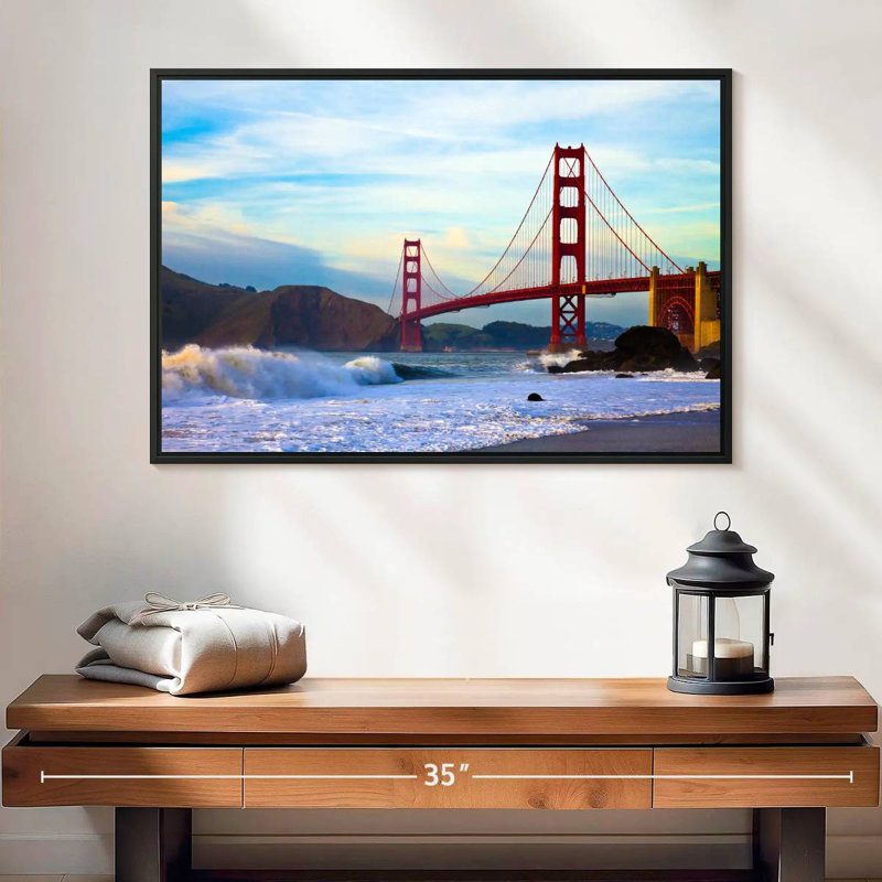Golden Gate Bridge, San Francisco, 25 po x 17 po, Cadre flottant noir