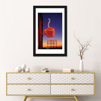 «Coffee Cup & Public Market Neon Signs, Pike Place Market, Seattle, Washington, USA» par Paul Souders - impression sur toile