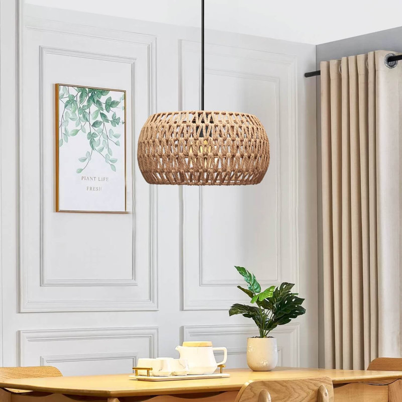 Lustre en métal réglable élégant, finition naturelle, plaque de base de 11,8 po x 7,0 po | Hauteur: 8,7 po à 27,6 po | 1 x douille E27 de 40 W maximum (ampoule non incluse) | Parfait pour la salle à manger, le salon ou le vestibule