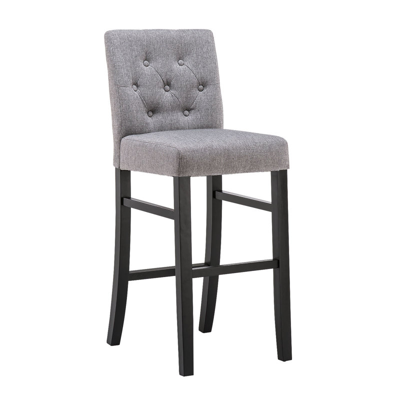 Kahori Upholstered Counter Stool, Bar Stool (30" Seat Height), Gray, 4