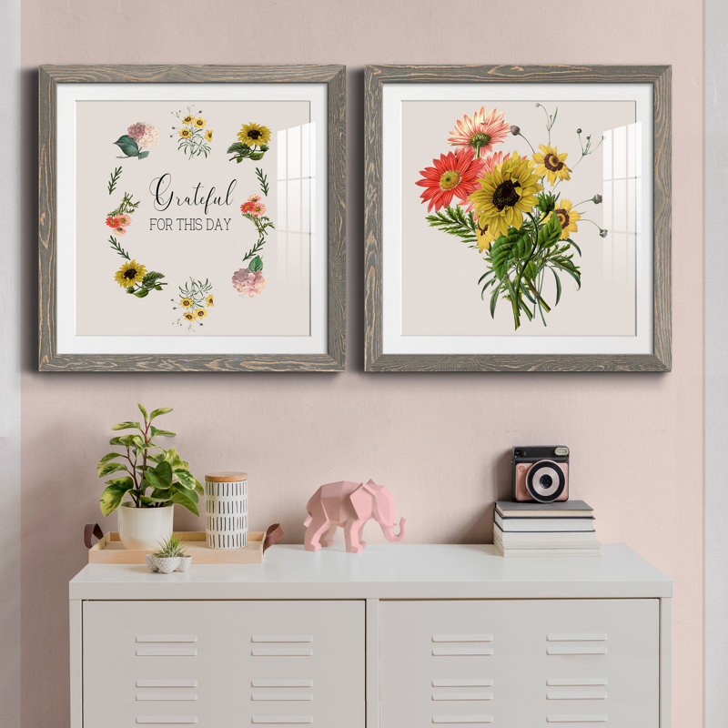 " Grateful " 2 - Pieces, White Framed, 31.5" H x 63" W x 1.5" D