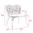 Patio Garden Bench Metal Park Bench Cast Aluminum Outdoor Furniture with Floral Rose for Patio,Park,Lawn,Yard with cushion white-1239305018-1239305016