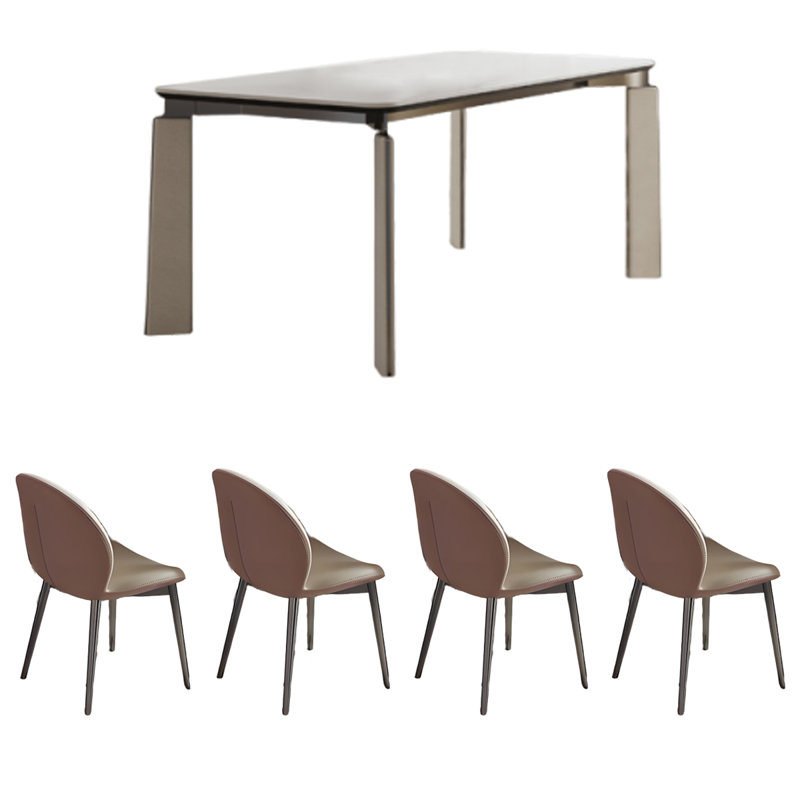 Table de salle à manger moderne, simple et légère de luxe, H 29,53 po x L 62,99 po x l 31,5 po