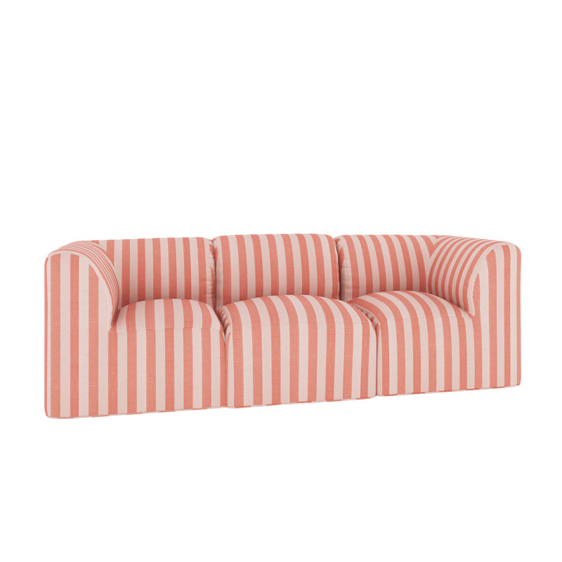 Praia 96" Sunbrella® Outdoor Sofa, Expressive Blush Striped Sunbrella®