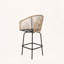 Tabouret de bar en osier avec accoudoirs (ensemble de 4)