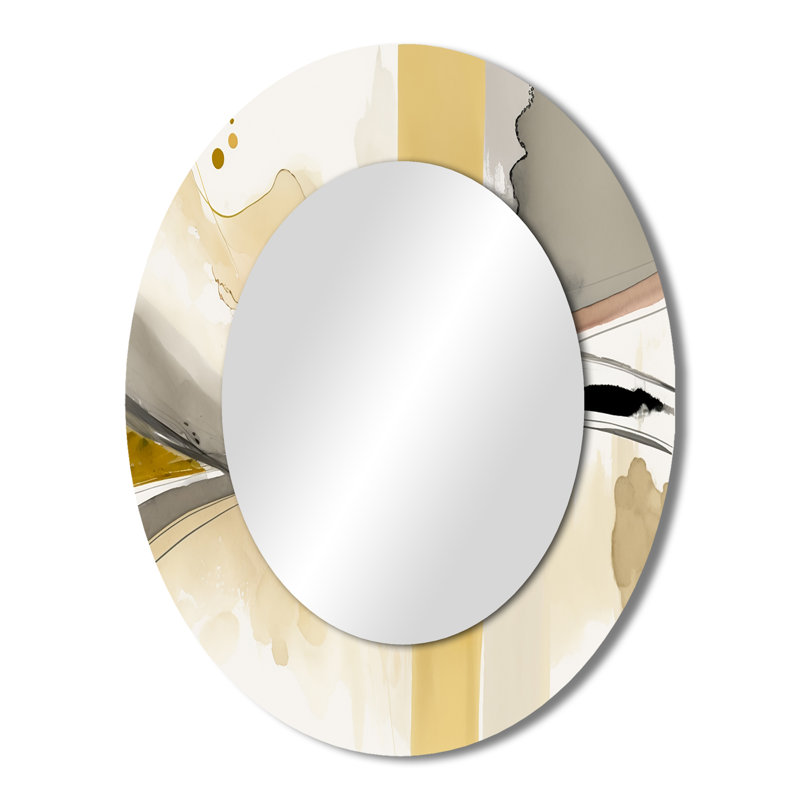 Miroir mural moderne jaune Touched By Mustard, 43 po x 33 po