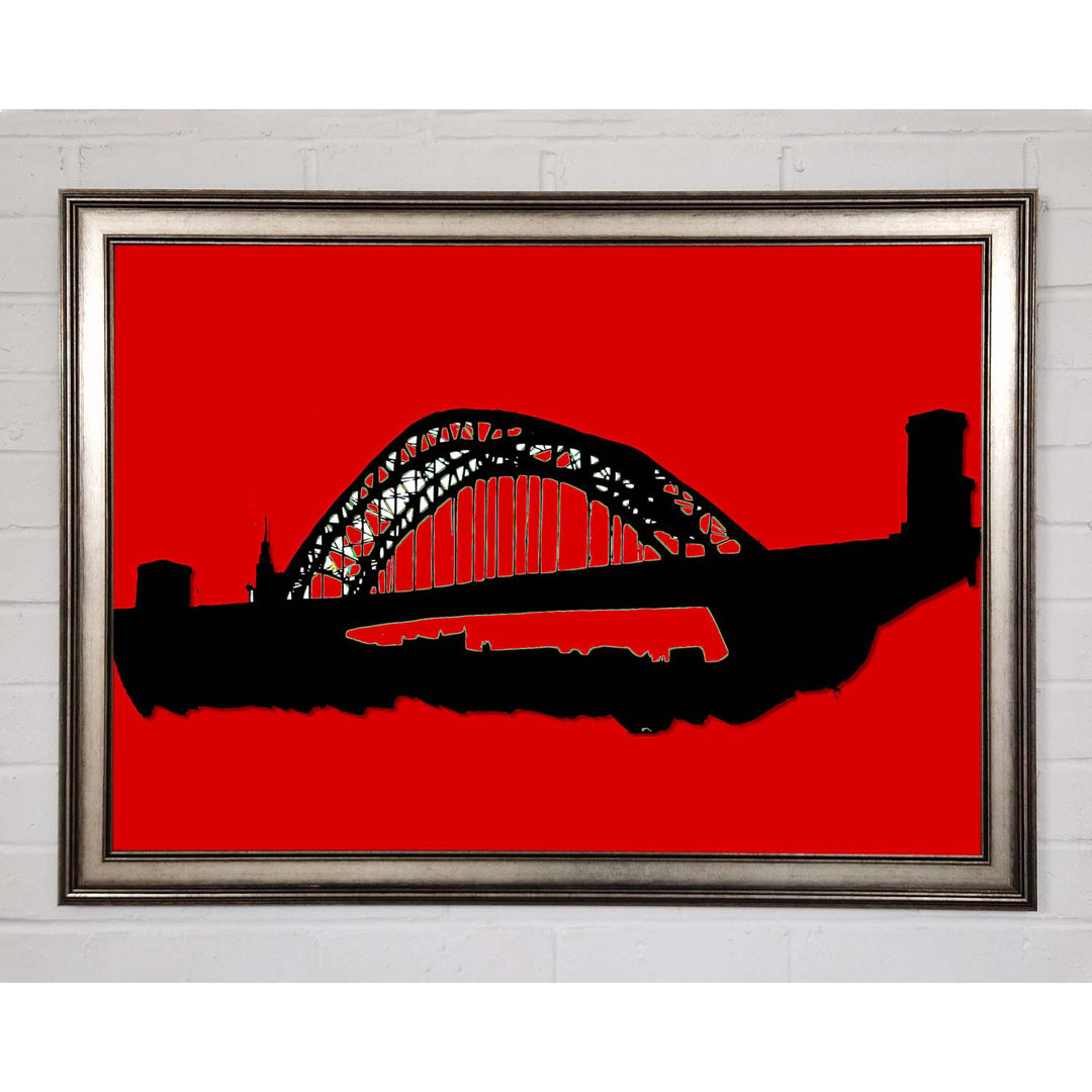 Sydney Harbour Bridge Retro Rot - Einzelner Bilderrahmen Kunstdrucke