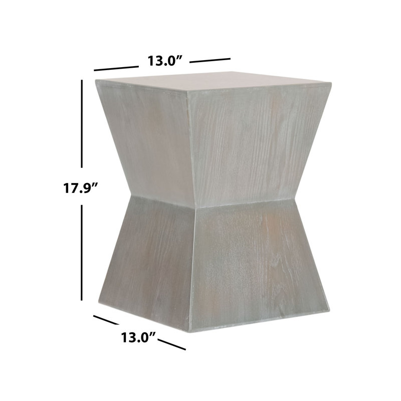 Drum End Table, French Grey