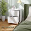 Table de chevet, table de chevet avec 2 tiroirs, style Mid-Century, blanc