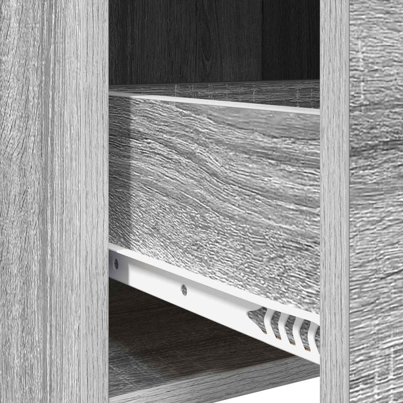 40cm W Composite Bedside Table, Grey Sonoma