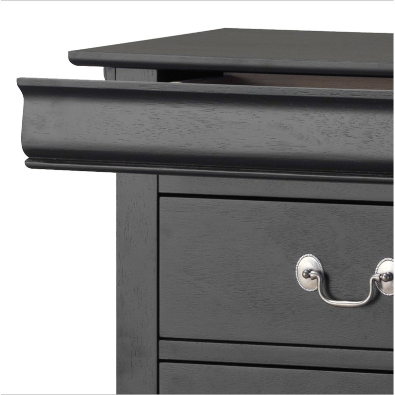 Commode élégante en lingerie traditionnelle, Noir