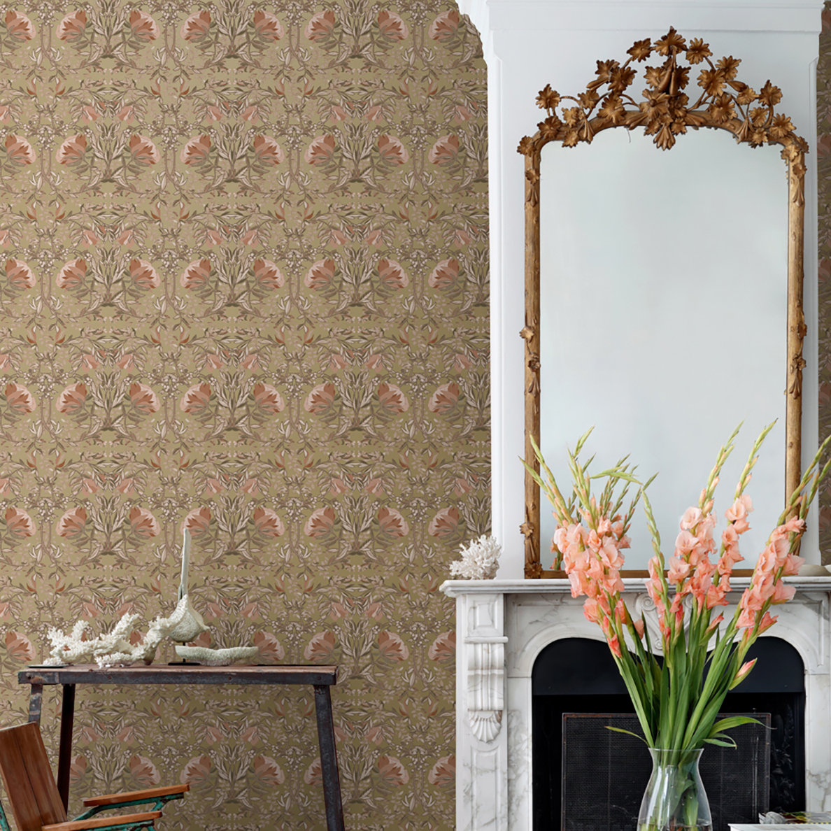 Montegut Floral Double Roll, Gold