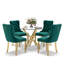 Ensemble de salle à manger à piédestal rond 5 pièces avec chaise capitonnée en velours pour salle à manger et salon-1248467096-1246170666-1248467047