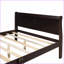 Grand lit plateforme en bois de pin massif - Aucun sommier requis, finition espresso pour la chambre à coucher
