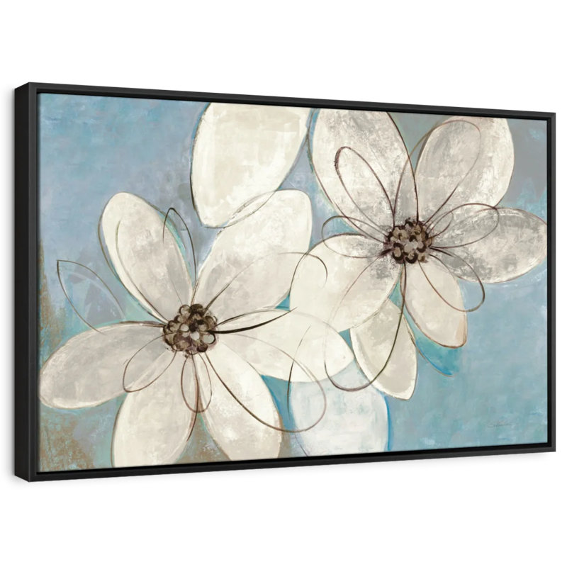 Impression sur toile bleue et neutre, H 21 po x l 31 po
