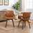 Dundrod Faux Leather Upholstered Swivel Dining Armchair-123200761