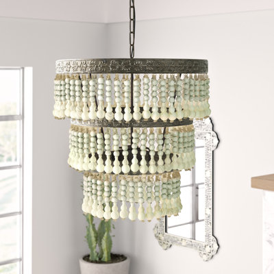 Lustre en bois à 3 niveaux Aidescombe