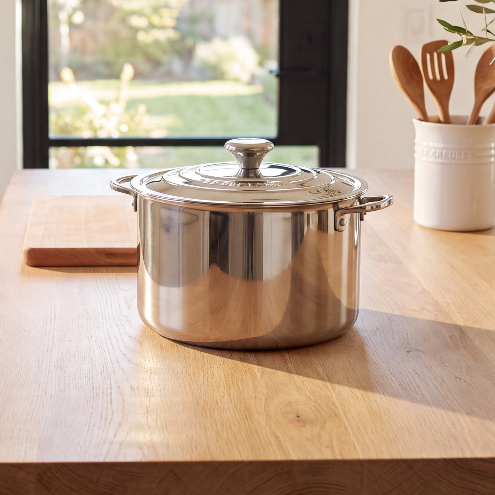 Le Creuset Stainless Steel Stockpot with Lid, 7 qt.