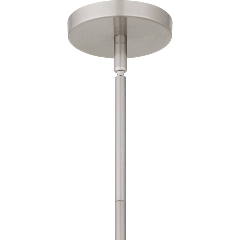 Mini-luminaire suspendu noir mat 1 lumière Nivek, Nickel brossé