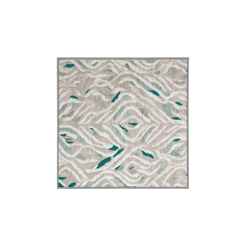 Tapis gris lavable à la machine, Carré 3 pi