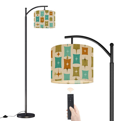 Lampe sur pied à arc avec abat-jour réglable rétro abstrait années 1950 années 1960 années 1970 moderne lampe sur pied abstraite 3 températures de couleur à haut gradateur avec interrupteur au pied pour la chambre à coucher