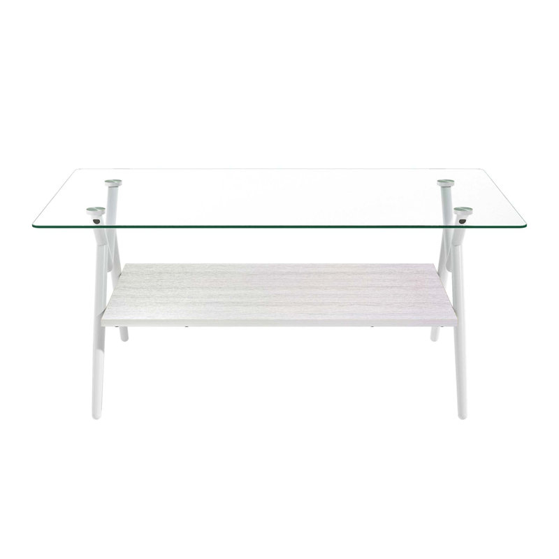 Table basse et tables de bout, ensemble de 3, avec couche de panneau de fibres à densité moyenne, tables modernes pour le salon