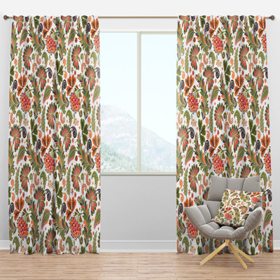 Panneau de rideau simple semi-diaphane avec passe-tringle Mid-Century Fantasy I