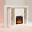 Winston Electric Fireplace Mantel with Built-in Bookshelves-99323804