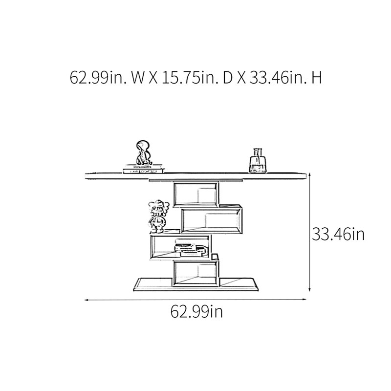 Console Modern Minimalist Art Design, H 33,46 po x l 62,99 po x P 15,75 po