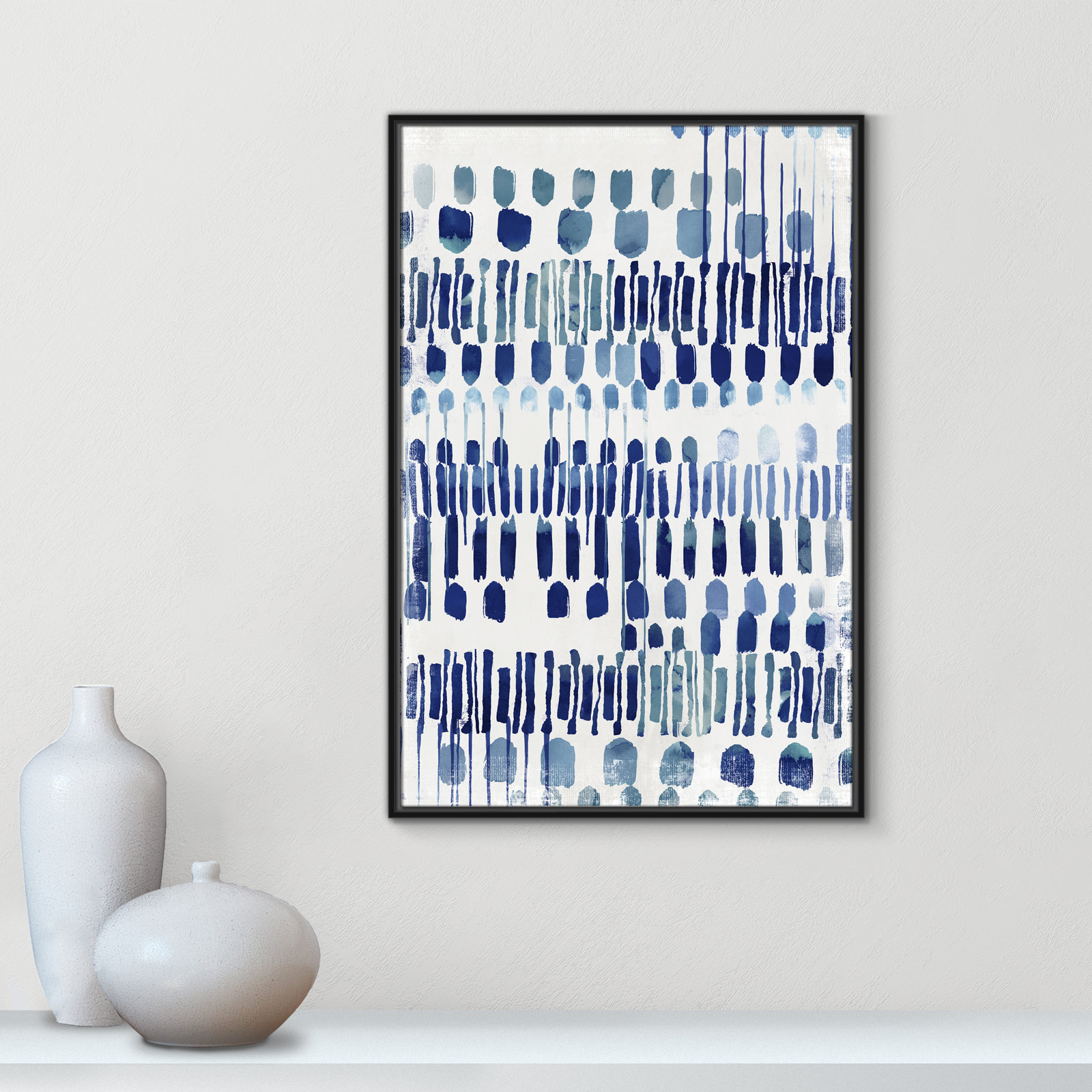 Fynn "Continuously I" Painting by Eva Watts, No Matte, Black Framed Canvas, 37.5" H x 25.5" W x 2" D