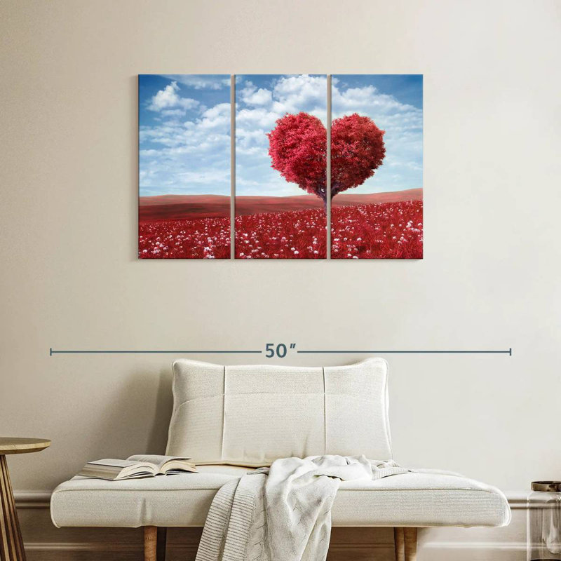 Harnek Red Tree Heart, 24" H x 38" W