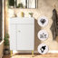 Meuble-lavabo compact blanc moderne et lavabo en céramique pour petites salles de bain