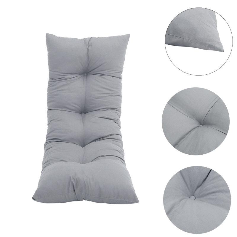 Garden Bench Seat and Back Cushion, Light Grey, 10cm H x 120cm L x 40cm W