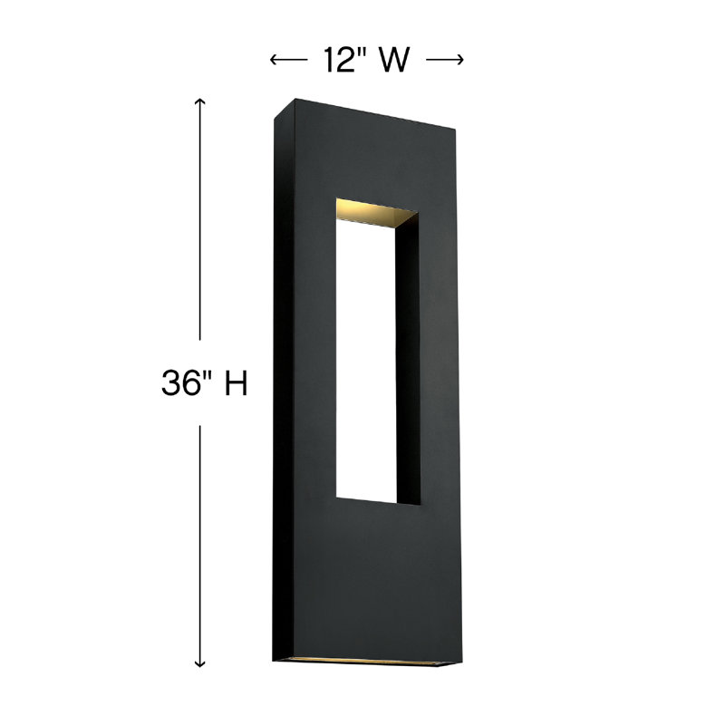 Extra Large Wall Mount Lantern, Satin Black, 36" H x 12" W x 4" D