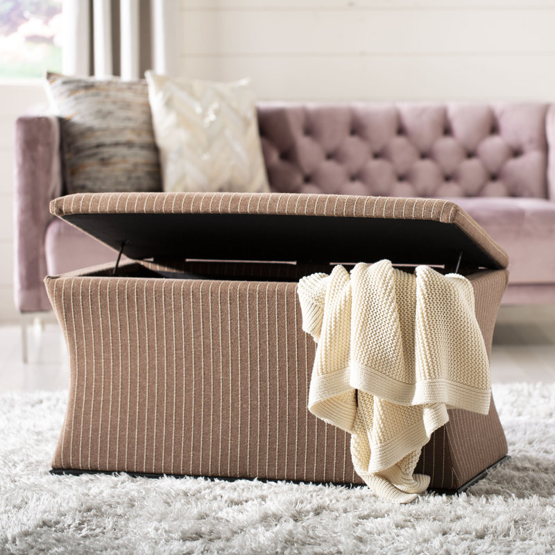 Banc de rangement rembourré Maiden, Brun / crème