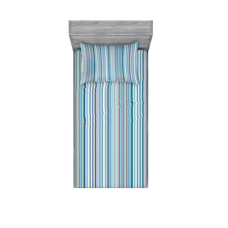 Microfiber Striped Sheet Set, Striped 1, Twin