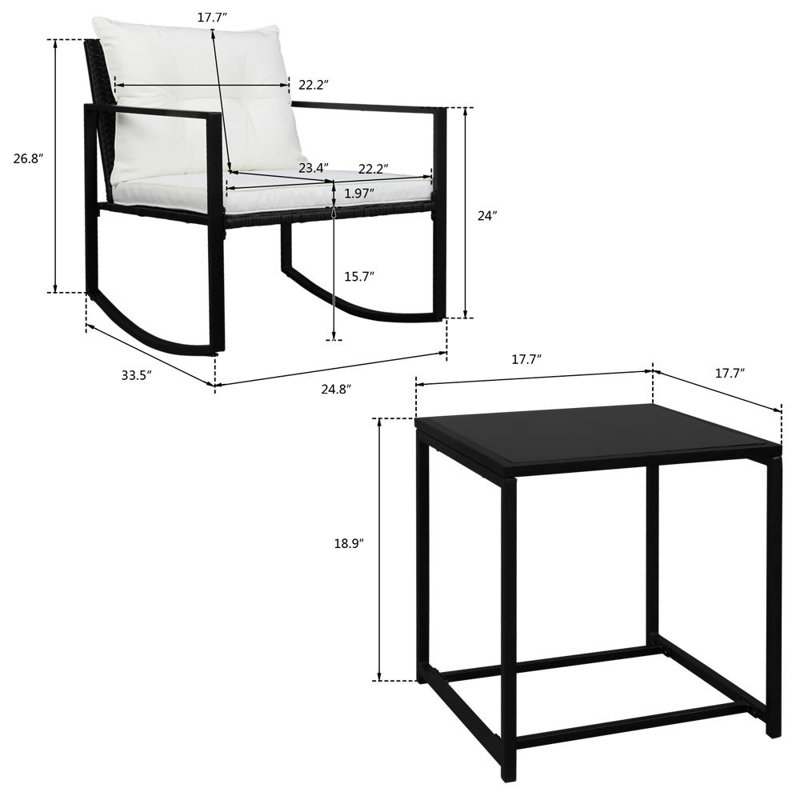 Ruthee 3 Piece Rattan Seating Group with Cushions