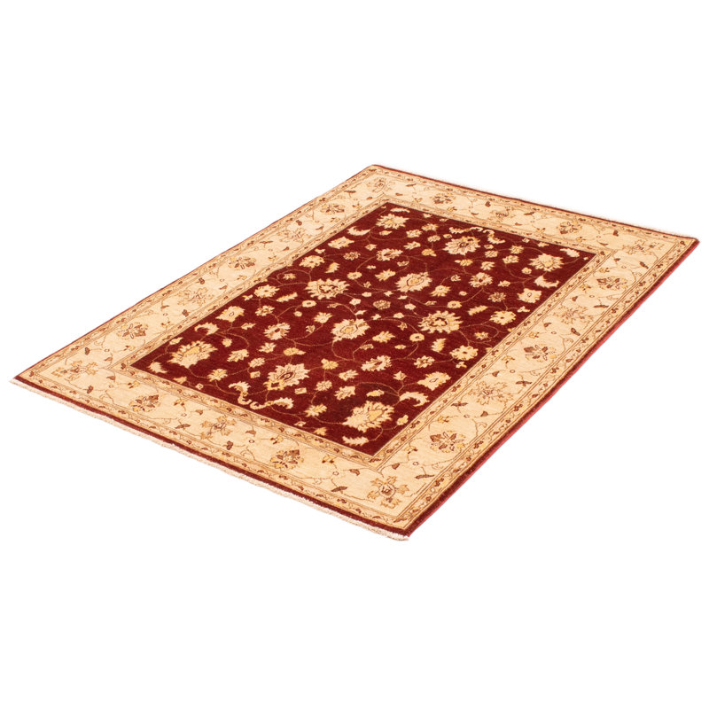 Tapis unique en laine noué à la main 4 pi 9 po x 6 pi 5 po nouvel âge Peshawar