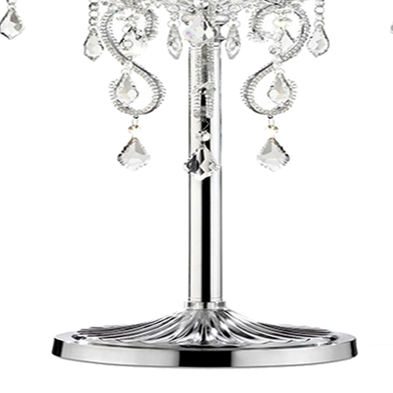 Evangelia 35" Silver Chrome Crystal Embroidered Table Lamp