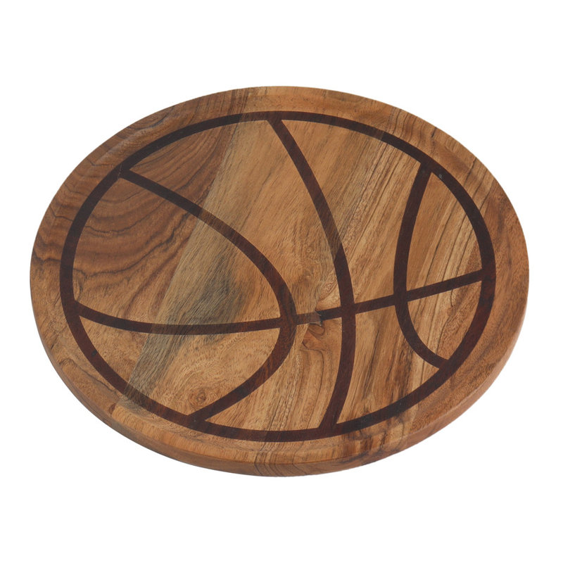 Basketball-Shaped Acacia Wood Serving Board