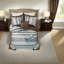 Ensemble de literie en coton luxueux 5 pièces, jacquard réversible bleu pour la maison