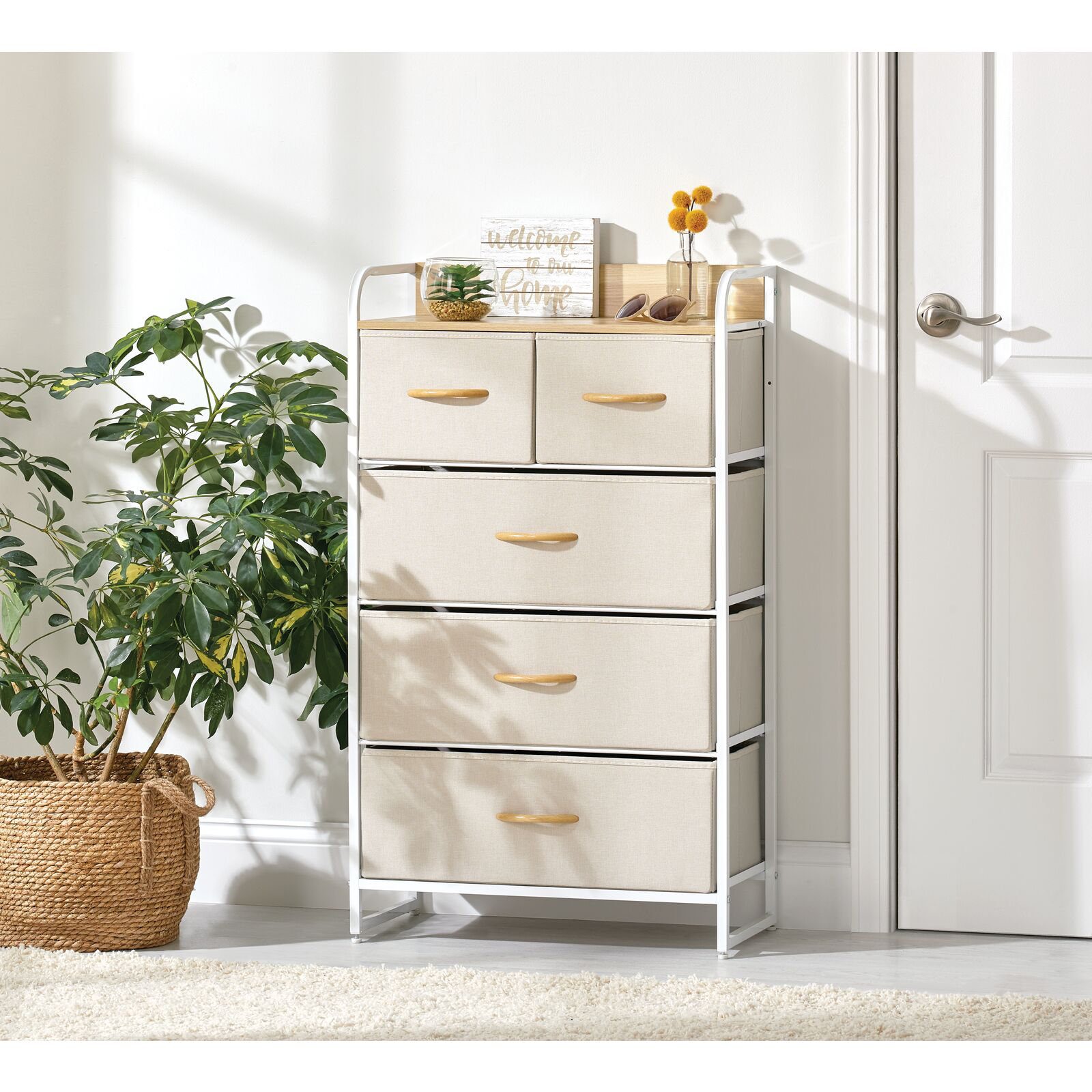 mDesign Tall Dresser Storage Chest, 5 Fabric Drawers & Reviews Wayfair