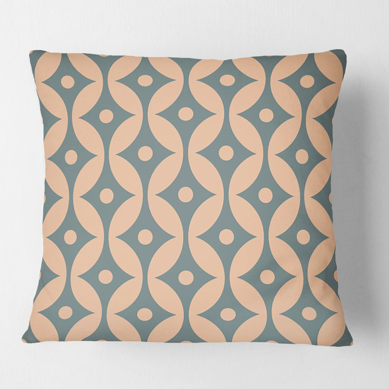 Coussin décoratif à motif rétro Mid-Century, 18 po x 18 po