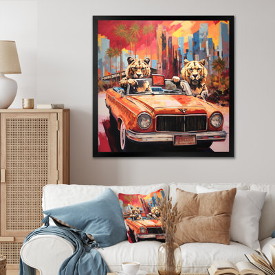 Lions Riding In Convertible - Lion Animal Wall Art