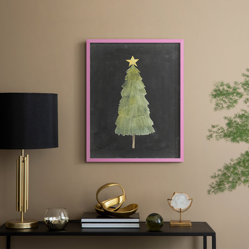 «Christmas Glow Collection», reproduction encadrée - bois massif, Rose, H 11 po x l 9 po